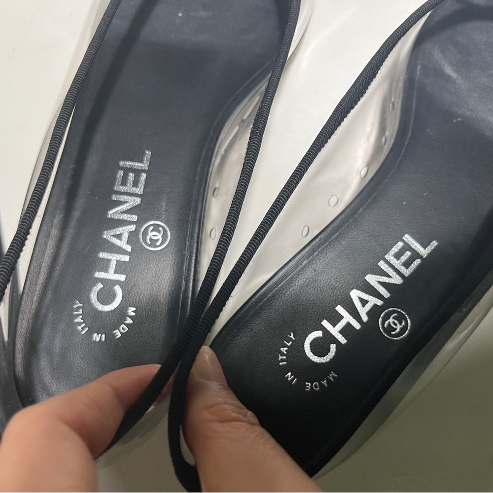 Chanel Black and Transparent Women's Flats - Picture 6 of 9